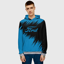 Толстовка-худи мужская Ford focus, цвет: 3D-меланж — фото 2