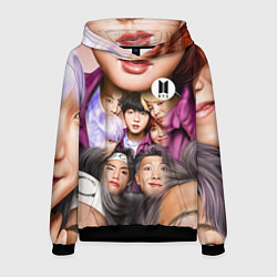 Толстовка-худи мужская BTS Team Photo, цвет: 3D-черный