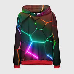 Мужская толстовка Радужный градиент неоновые геометрические плиты