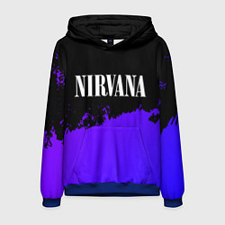 Толстовка-худи мужская Nirvana purple grunge, цвет: 3D-синий