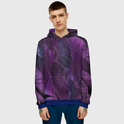 Толстовка-худи мужская Текстура из перьев, цвет: 3D-синий — фото 2