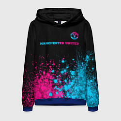 Мужская толстовка Manchester United - neon gradient: символ сверху