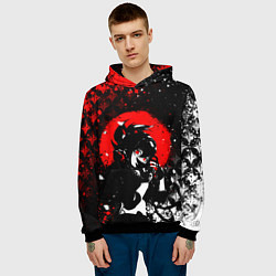 Толстовка-худи мужская Куки шинобу - Мрачный Геншин, цвет: 3D-черный — фото 2