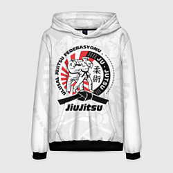 Толстовка-худи мужская Jiujitsu emblem Джиу-джитсу, цвет: 3D-черный