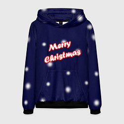 Толстовка-худи мужская Merry Christmas Неон, цвет: 3D-черный