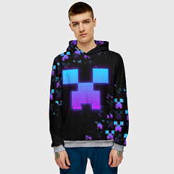 Толстовка-худи мужская Minecraft градиент, цвет: 3D-меланж — фото 2