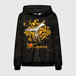 Толстовка-худи мужская I love Capoeira fighter, цвет: 3D-черный