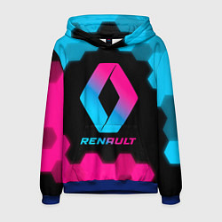 Толстовка-худи мужская Renault - neon gradient, цвет: 3D-синий