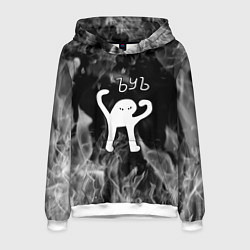Толстовка-худи мужская Ъуъ съука - пламя, цвет: 3D-белый