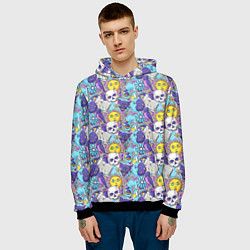 Толстовка-худи мужская Череп и солнце, цвет: 3D-черный — фото 2