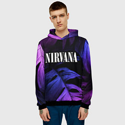 Толстовка-худи мужская Nirvana neon monstera, цвет: 3D-черный — фото 2