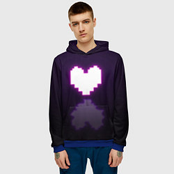 Толстовка-худи мужская Undertale heart neon, цвет: 3D-синий — фото 2