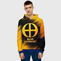 Толстовка-худи мужская Blue Exorcist - gold gradient, цвет: 3D-синий — фото 2