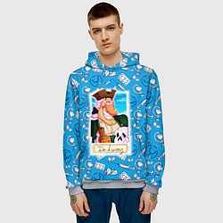 Толстовка-худи мужская Доктор Ливси с черепом и ромом, цвет: 3D-меланж — фото 2