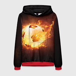 Мужская толстовка Футбольный мяч огонь