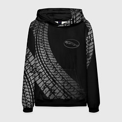 Толстовка-худи мужская Jaguar tire tracks, цвет: 3D-черный