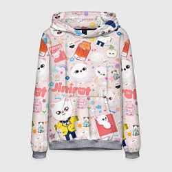 Толстовка-худи мужская Skzoo Jinniret pattern cartoon avatar, цвет: 3D-меланж