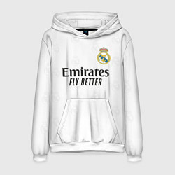 Толстовка-худи мужская Реал Мадрид форма 20222023, цвет: 3D-белый