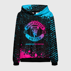 Толстовка-худи мужская Manchester United - neon gradient, цвет: 3D-черный