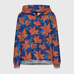 Толстовка-худи мужская Осенние абстрактные цветы, цвет: 3D-меланж