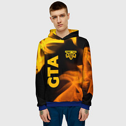 Толстовка-худи мужская GTA - gold gradient: надпись, символ, цвет: 3D-синий — фото 2