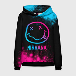 Толстовка-худи мужская Nirvana - neon gradient, цвет: 3D-черный