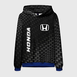 Толстовка-худи мужская Honda карбоновый фон, цвет: 3D-синий