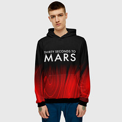 Толстовка-худи мужская Thirty Seconds to Mars red plasma, цвет: 3D-черный — фото 2