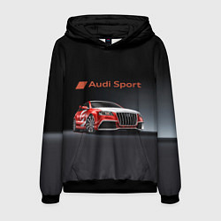 Толстовка-худи мужская Audi sport - racing team, цвет: 3D-черный