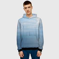 Толстовка-худи мужская Крымское море, цвет: 3D-черный — фото 2