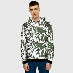 Толстовка-худи мужская Камуфляж M-84 Snow, цвет: 3D-черный — фото 2
