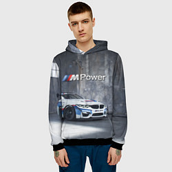 Толстовка-худи мужская BMW M4 GT4 - racing team - motorsport, цвет: 3D-черный — фото 2