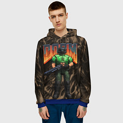 Толстовка-худи мужская DOS DOOM - Doomguy, цвет: 3D-синий — фото 2
