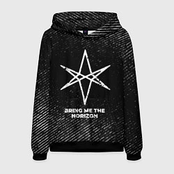 Толстовка-худи мужская Bring Me the Horizon с потертостями на темном фоне, цвет: 3D-черный