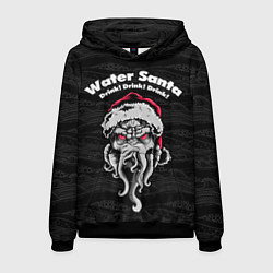 Толстовка-худи мужская Water Santa, цвет: 3D-черный
