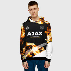 Толстовка-худи мужская Ajax legendary sport fire, цвет: 3D-черный — фото 2