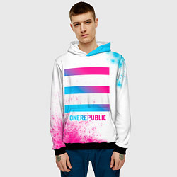 Толстовка-худи мужская OneRepublic neon gradient style, цвет: 3D-черный — фото 2