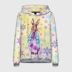 Толстовка-худи мужская Винтажный кролик, цвет: 3D-меланж