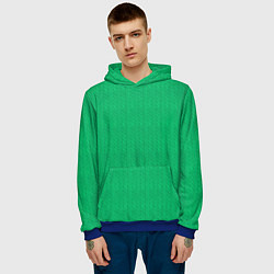 Толстовка-худи мужская Зеленый вязаный свитер, цвет: 3D-синий — фото 2