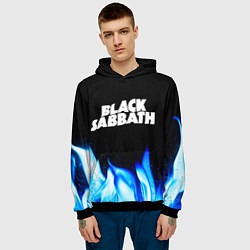 Толстовка-худи мужская Black Sabbath blue fire, цвет: 3D-черный — фото 2