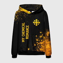 Толстовка-худи мужская My Chemical Romance - gold gradient: надпись, симв, цвет: 3D-черный