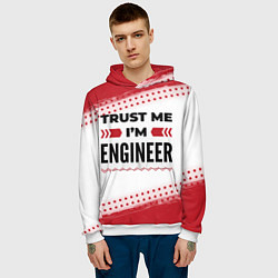 Толстовка-худи мужская Trust me Im engineer white, цвет: 3D-белый — фото 2