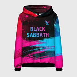 Мужская толстовка Black Sabbath - neon gradient: символ сверху
