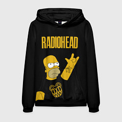 Толстовка-худи мужская Radiohead Гомер Симпсон рокер, цвет: 3D-черный
