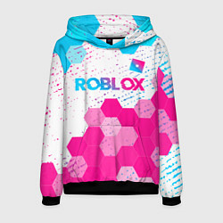 Мужская толстовка Roblox neon gradient style: символ сверху