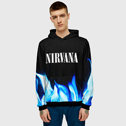 Толстовка-худи мужская Nirvana blue fire, цвет: 3D-черный — фото 2
