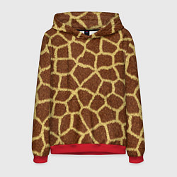 Толстовка-худи мужская Текстура жирафа, цвет: 3D-красный