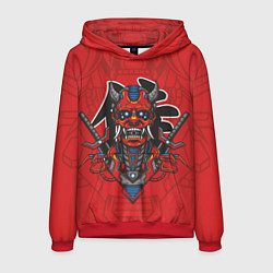 Толстовка-худи мужская Самурай - демон, цвет: 3D-красный