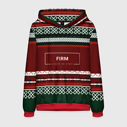 Толстовка-худи мужская FIRM как красный свитер из 90х, цвет: 3D-красный