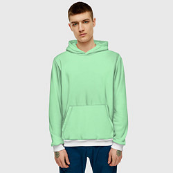 Толстовка-худи мужская Мятный радуга, цвет: 3D-белый — фото 2
